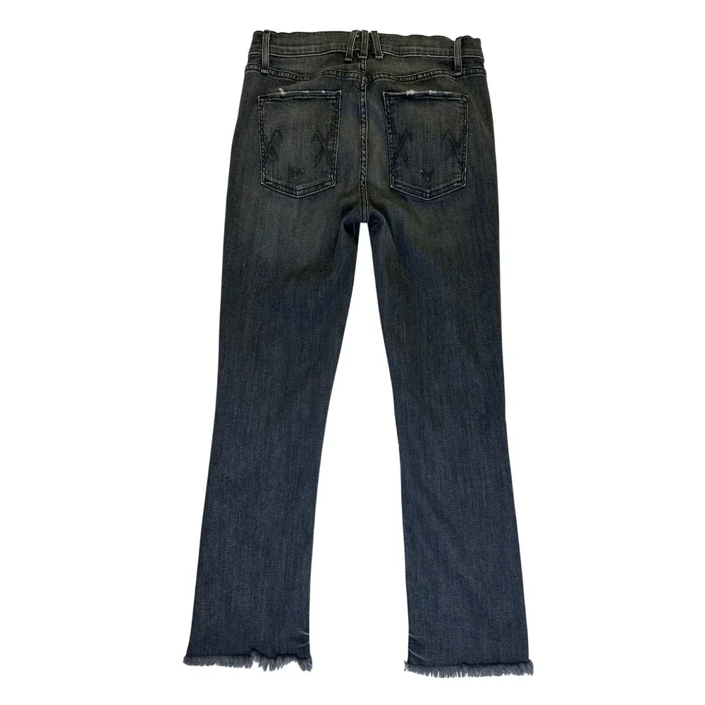 McGuire Valetta‎ Cropped Straight Denim Black Wash Fray Hem Jeans size 29 - Picture 2 of 3